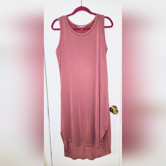 GIBSON LATIMER sizeS Sleeveless BoHo Vibes Tunic Dress In A Dusty Rose Color - Picture 6 of 11
